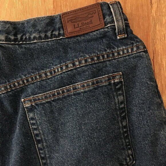 LL Bean Womens Double L Relaxed Fit Denim Jeans Red Flannel Lined Size 14M T - Picture 5 of 5